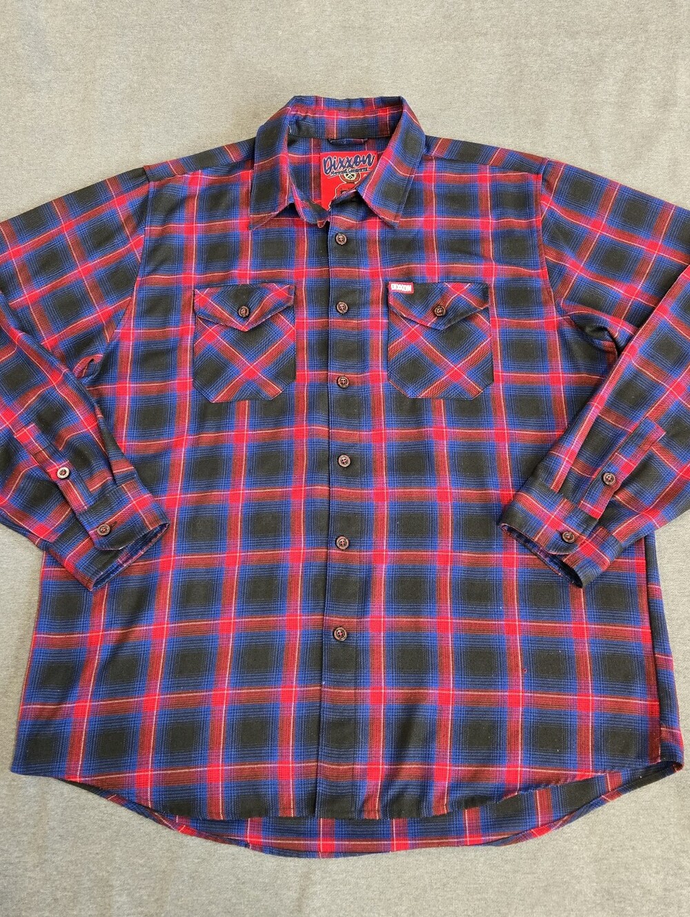 Dixxon Flannel Co Hometown Mens XL Red Blue Black Plaid Button Down Shirt